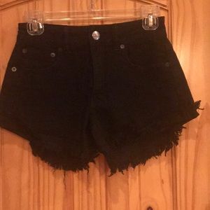American Eagle black jean shorts